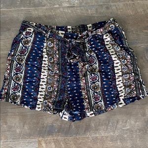 Boho tie front shorts